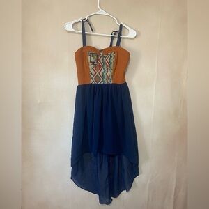 The Impeccable Pig women's L high low corset mixed media southwest dress EUC